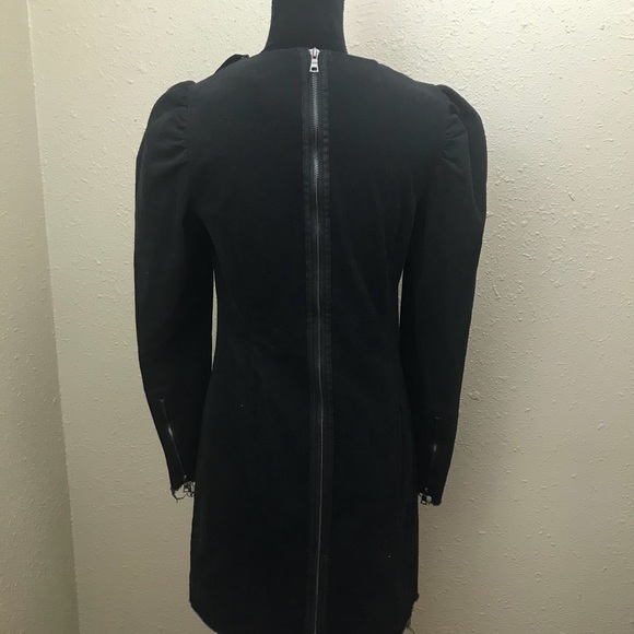 NWT MAISON CINQCENT Dress Black raw edge denim - Picture 4 of 8